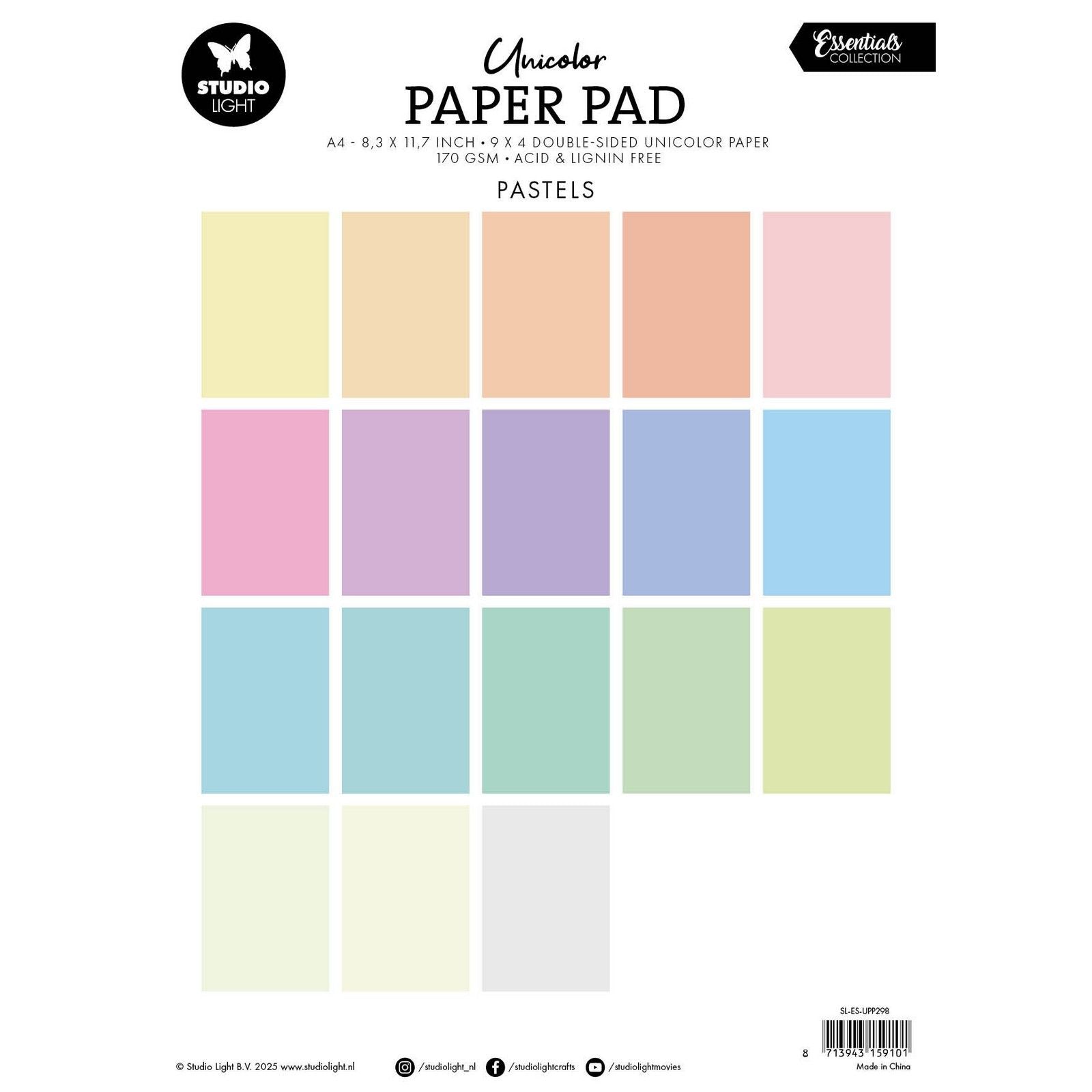 Studio Light • Essentials bloc de papier uni tons pastels