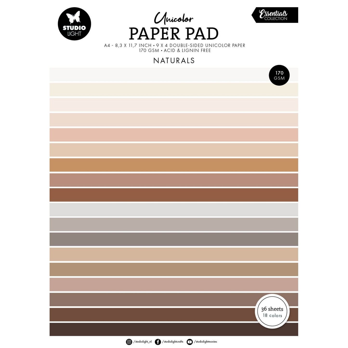 Studio light • Essentials bloc de papier uni tons naturels