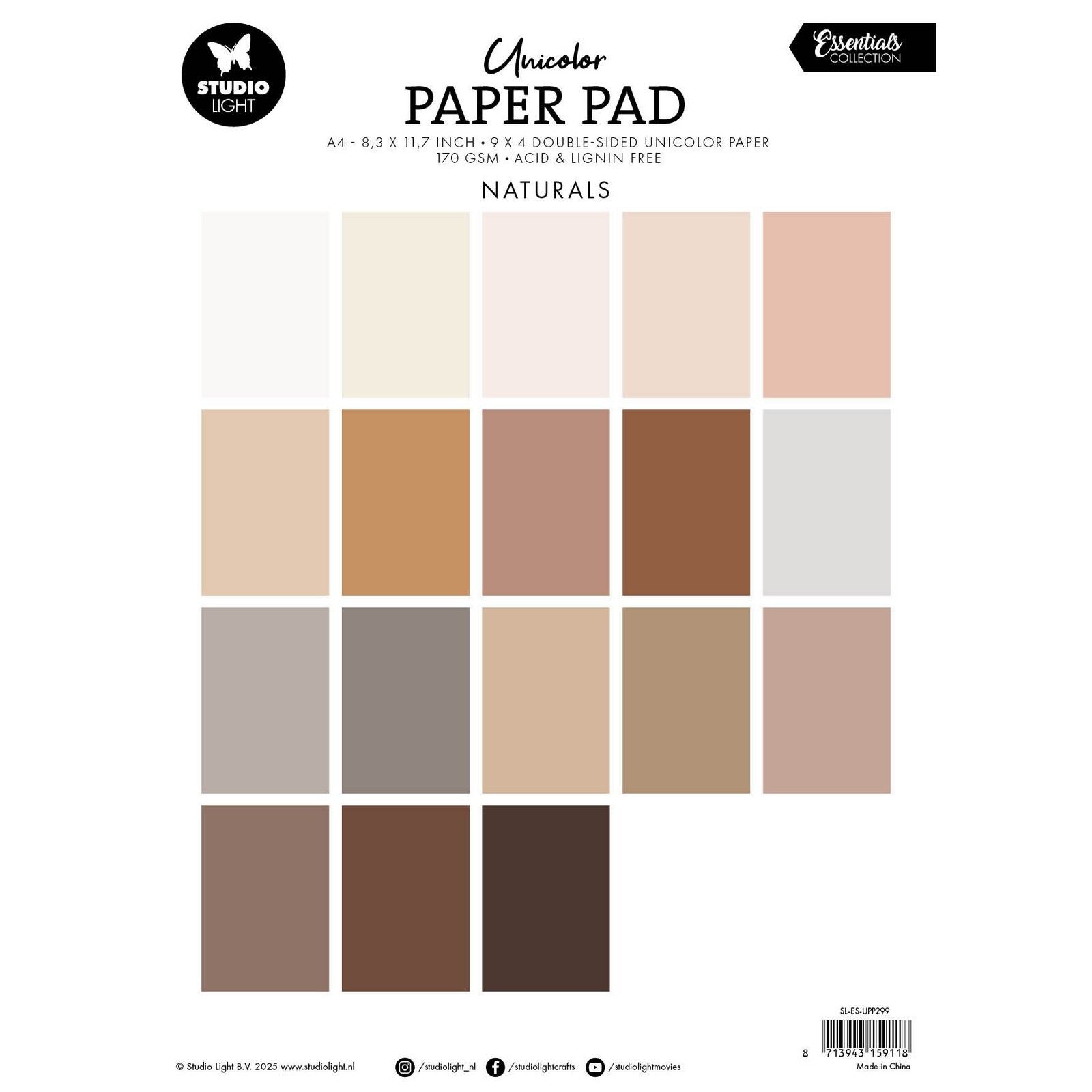 Studio light • Essentials bloc de papier uni tons naturels