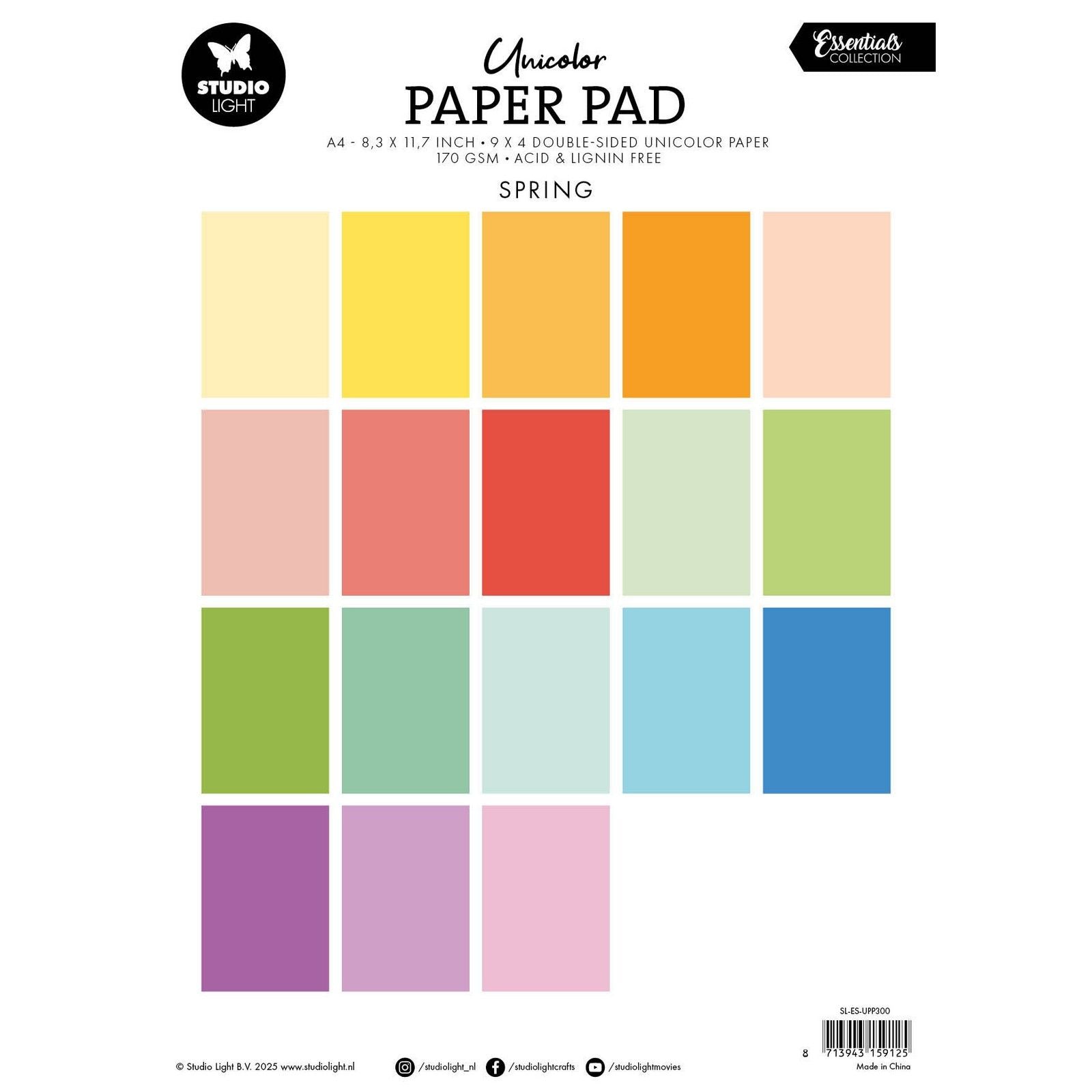 Lampe de studio • Essentials, bloc de papier uni, tons printaniers