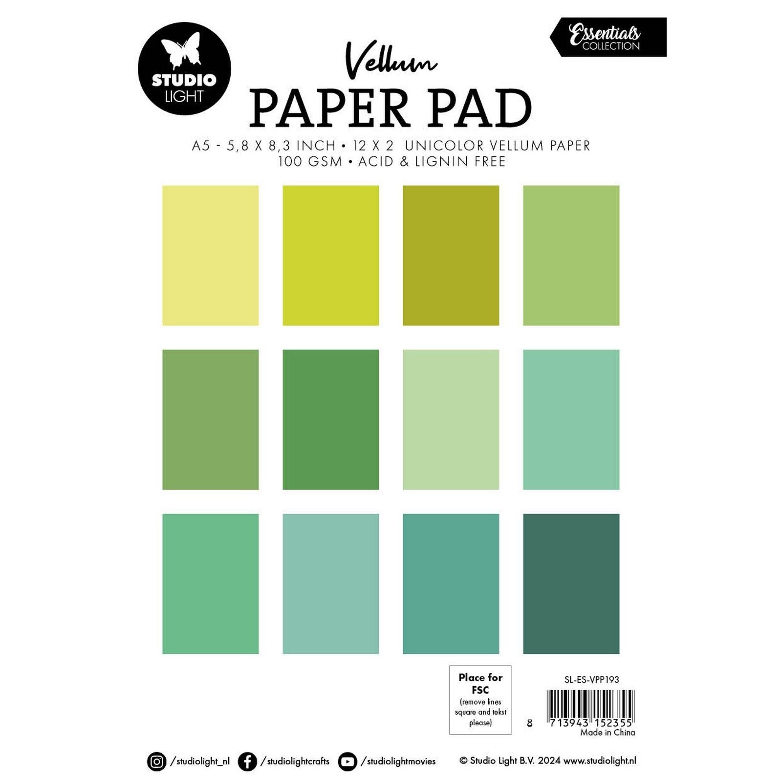 Studio light • bloc de papier vélin essentiel papier uni