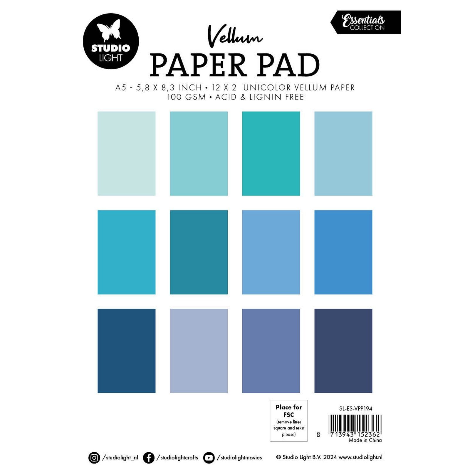 Studio light • bloc de papier vélin essentiel papier uni