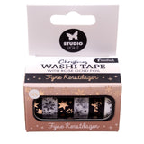 Studio light • Essentials washi tape noir blanc et or rose - afbeelding 1