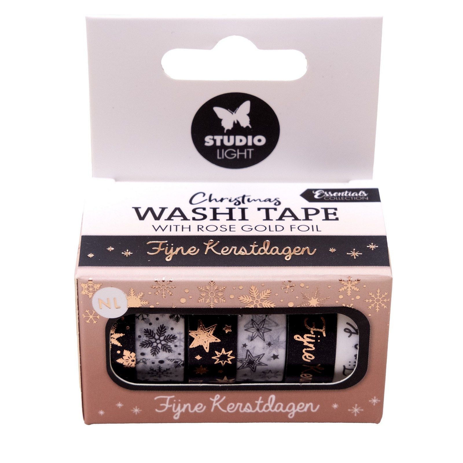 Studio light • Essentials washi tape noir blanc et or rose