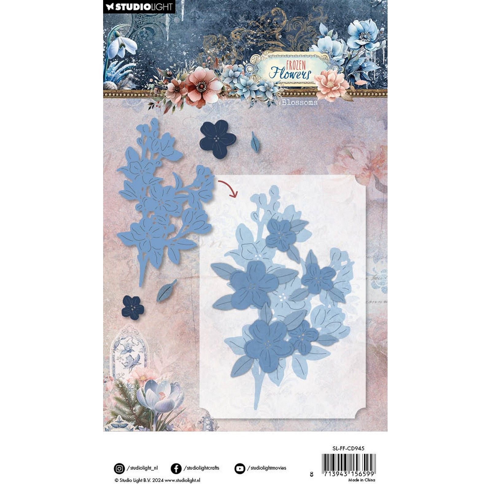 Lampe de studio • Fleurs congelées coupant des fleurs