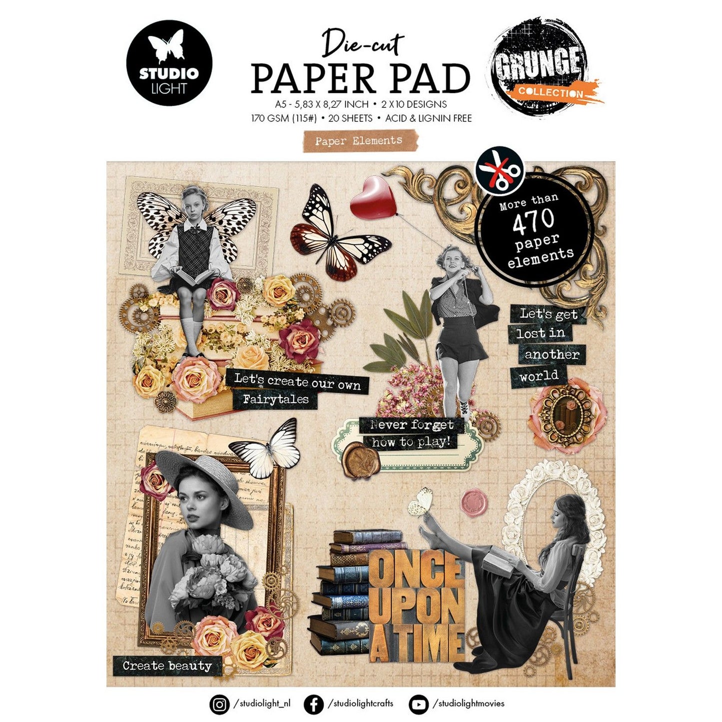 Studio Light • Collection grunge d'éléments en papier découpés