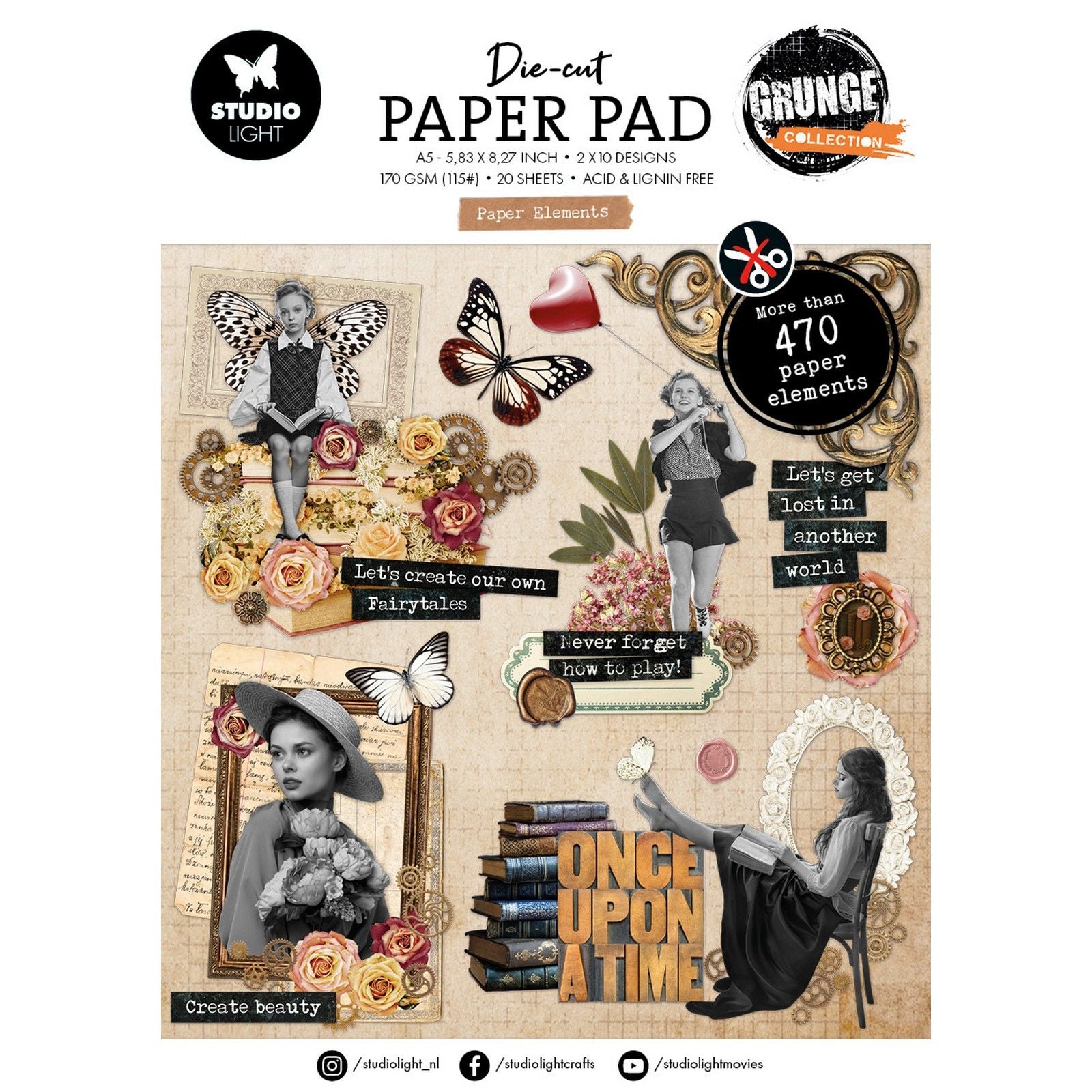 Studio Light • Collection grunge d'éléments en papier découpés