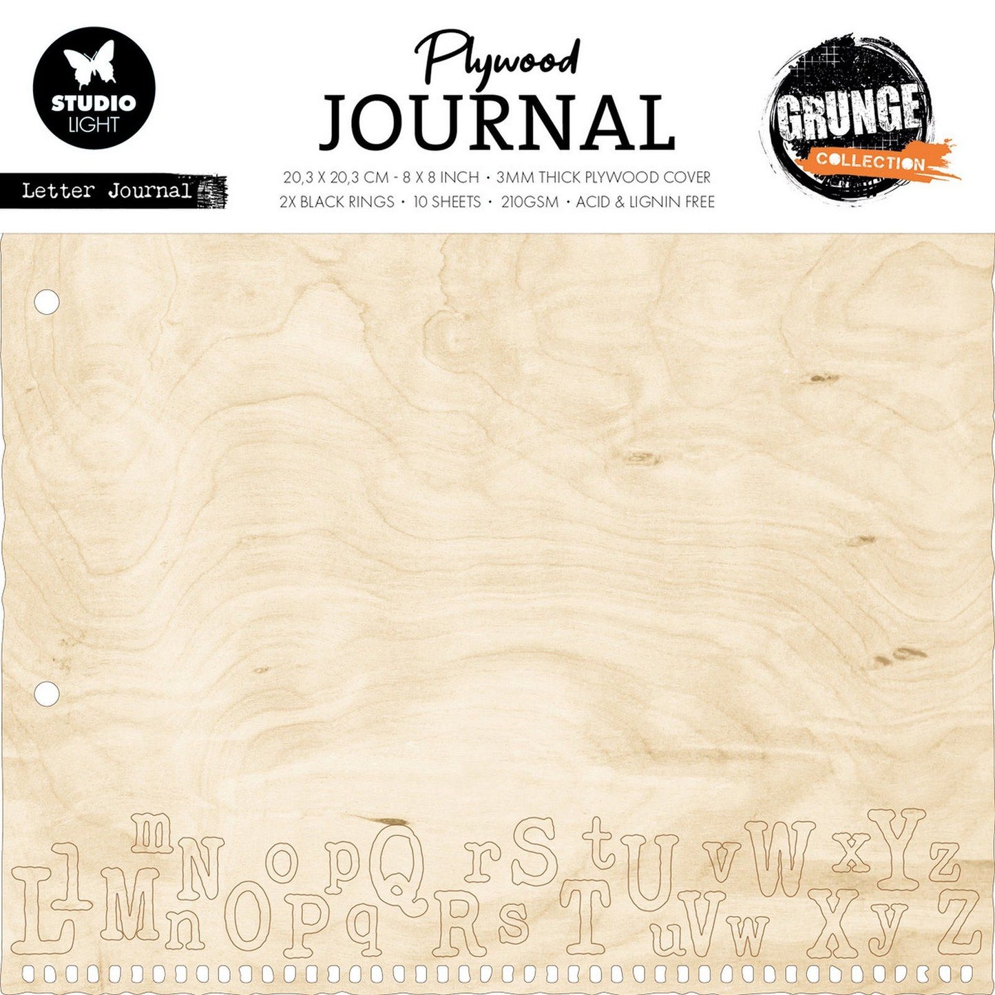 Studio Light • Lettre de journal en contreplaqué de collection grunge