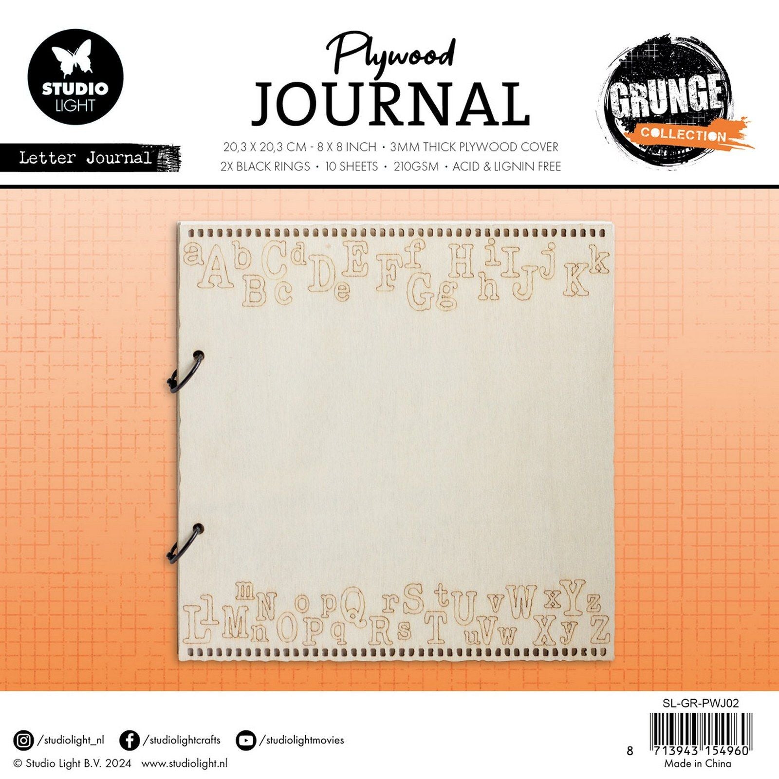 Studio Light • Lettre de journal en contreplaqué de collection grunge