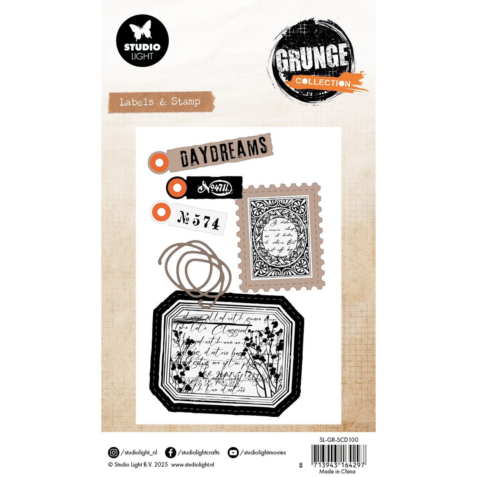 Studio light • matrices de découpe de timbres de collection grunge, timbre d'étiquette