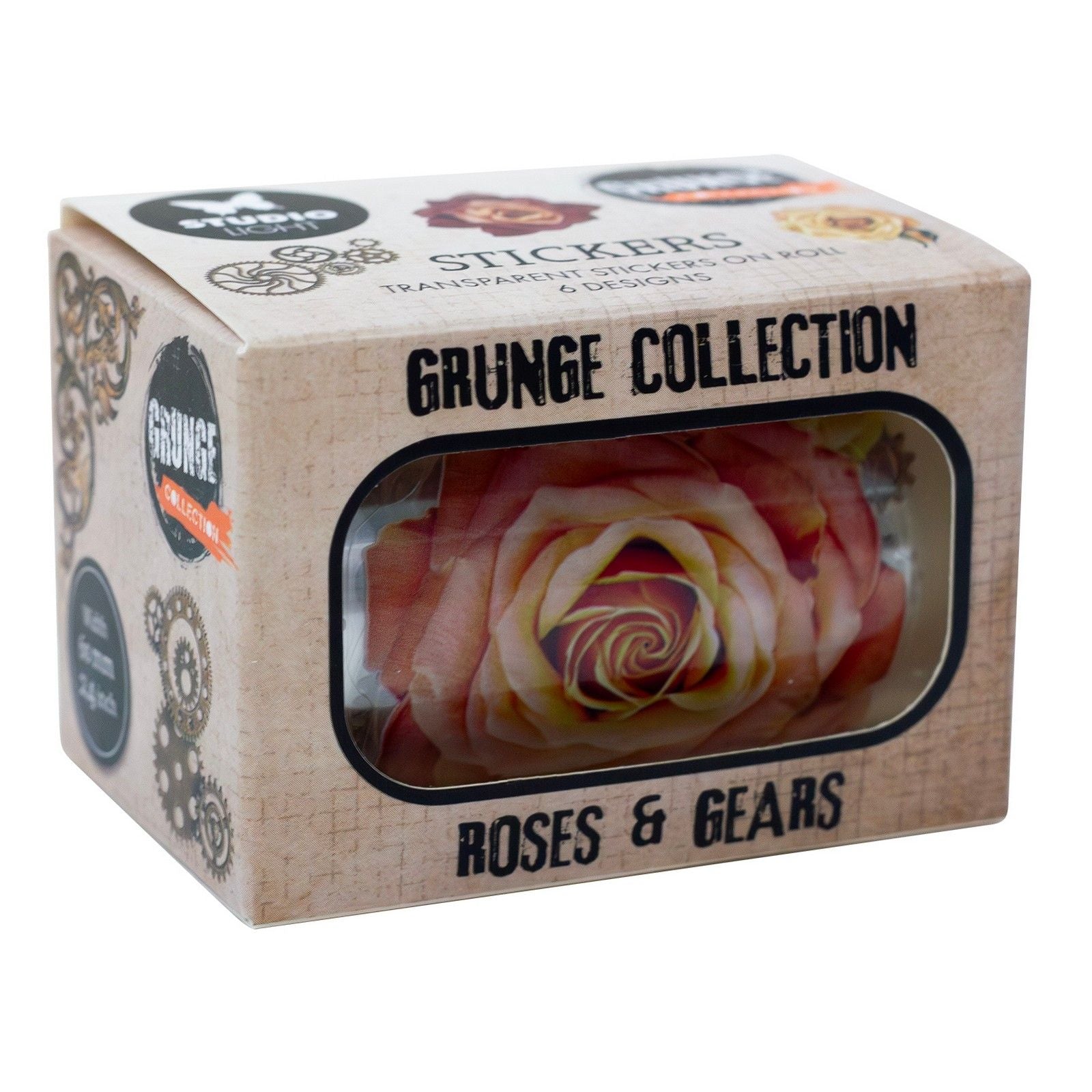 Studio light • collection grunge autocollants transparents roses vintage