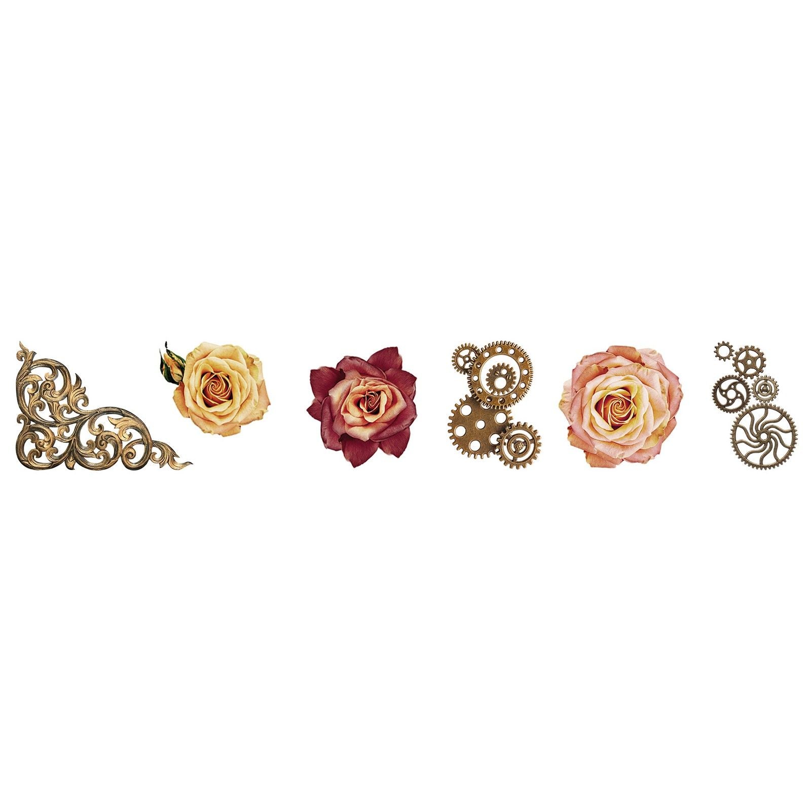 Studio light • collection grunge autocollants transparents roses vintage