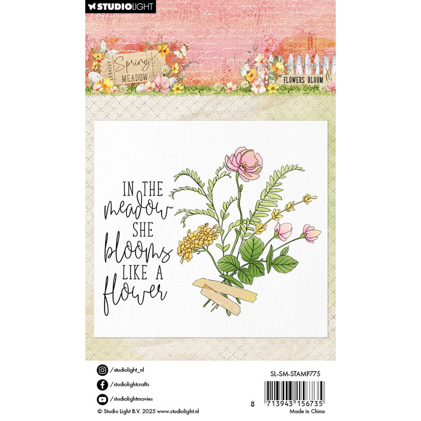 Studio Light • Prairie de printemps tampon transparent fleur floraison