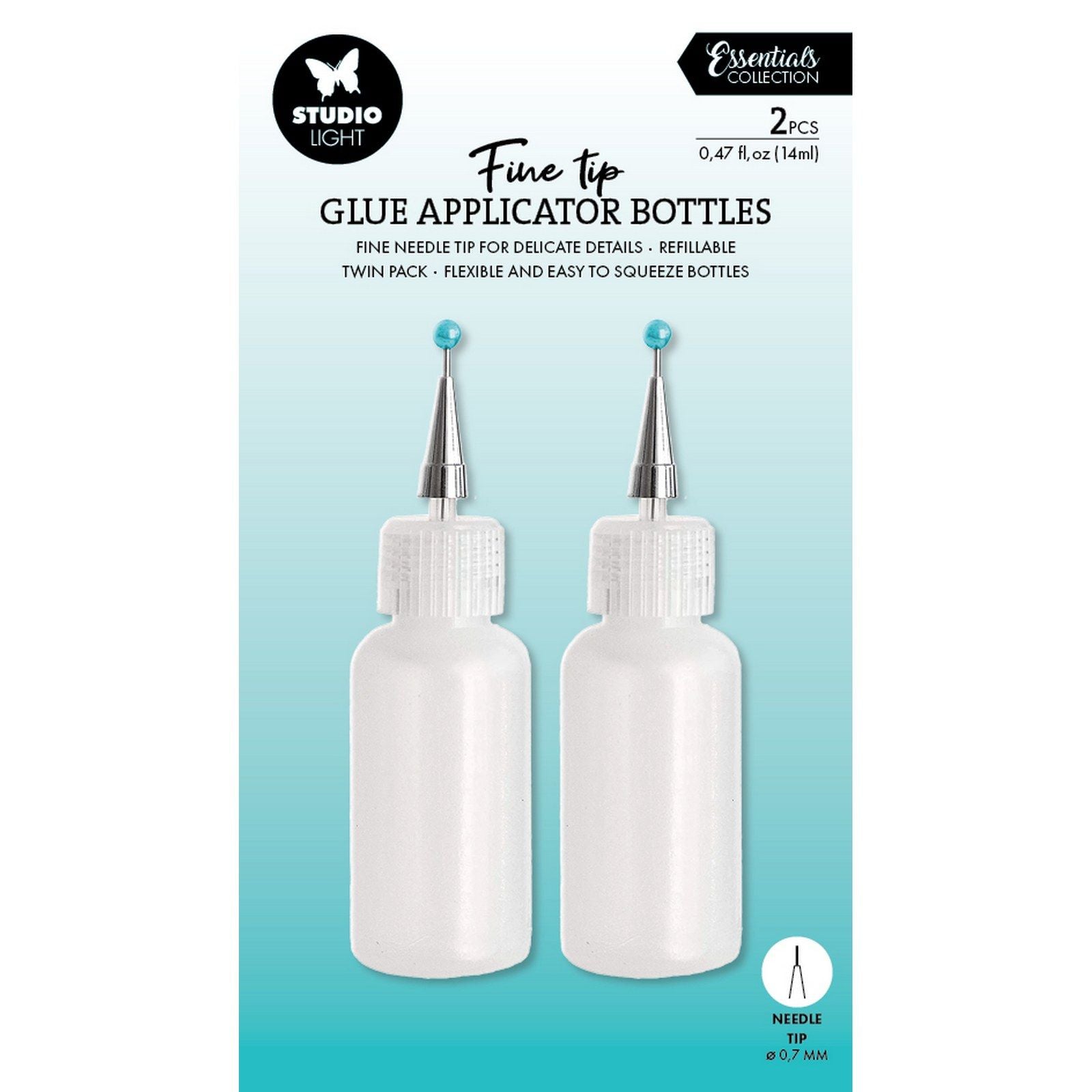 Studio light • flacons d'application de colle essentials pointe ultra fine 14 ml