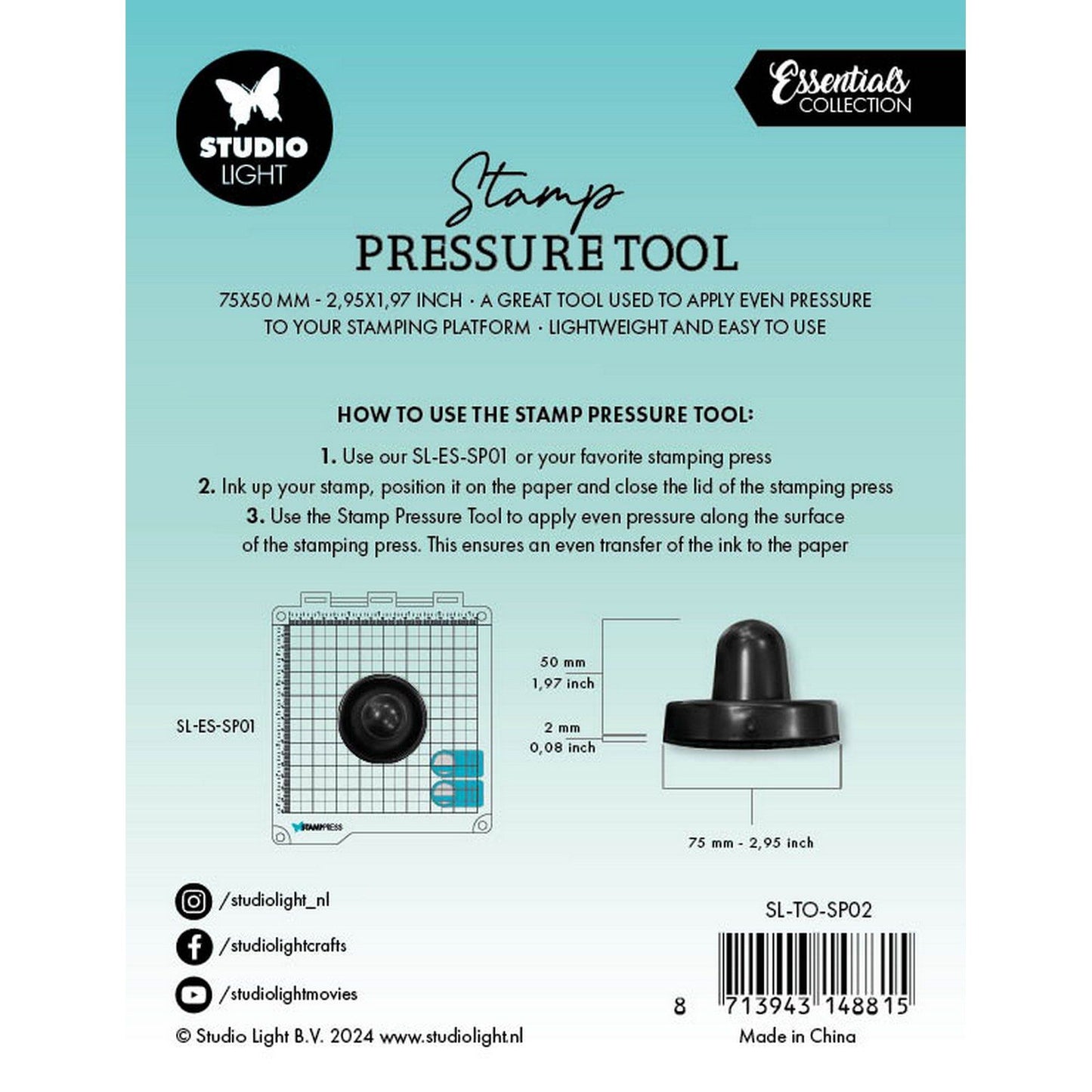 Studio light • outil de pression pour tampon noir