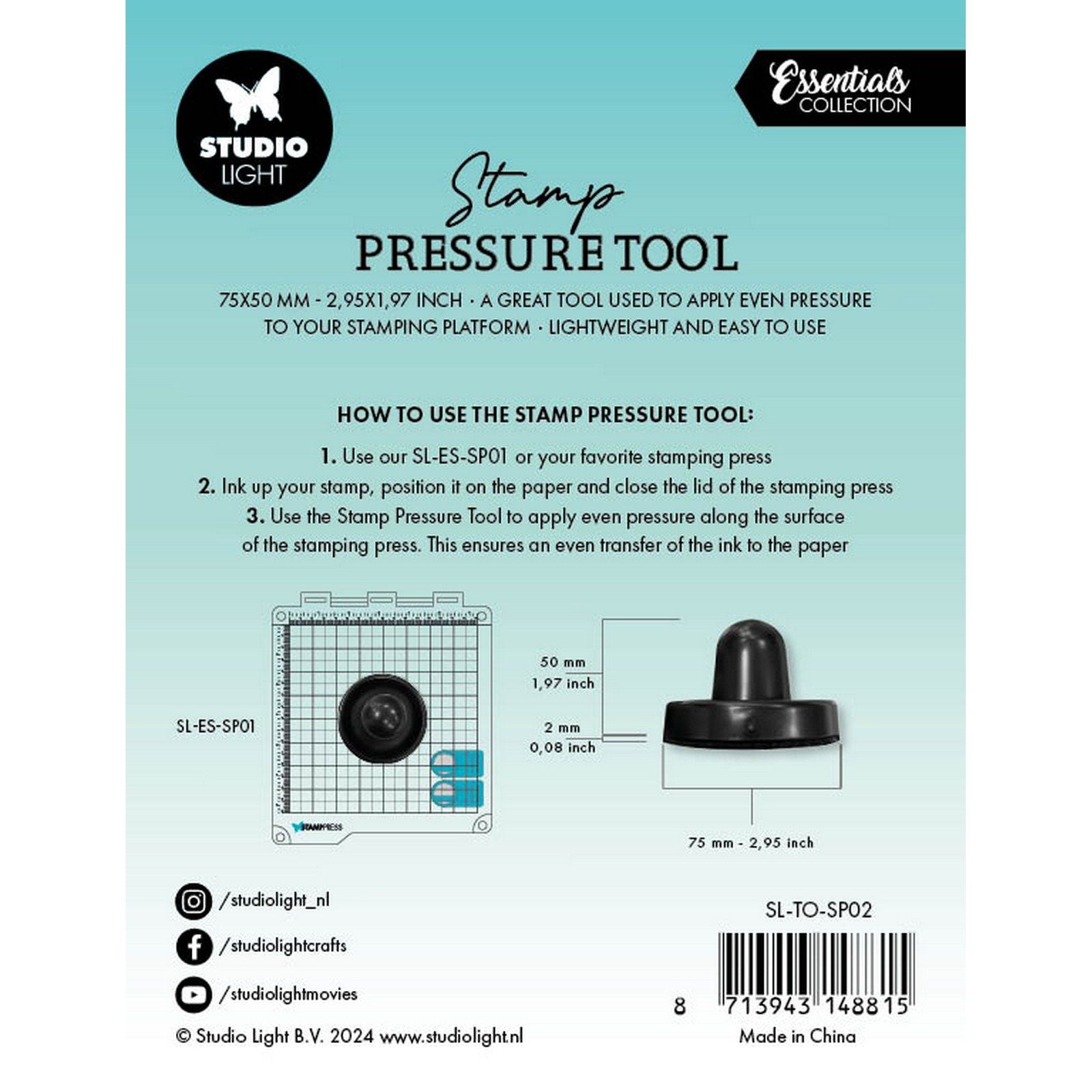 Studio light • outil de pression pour tampon noir