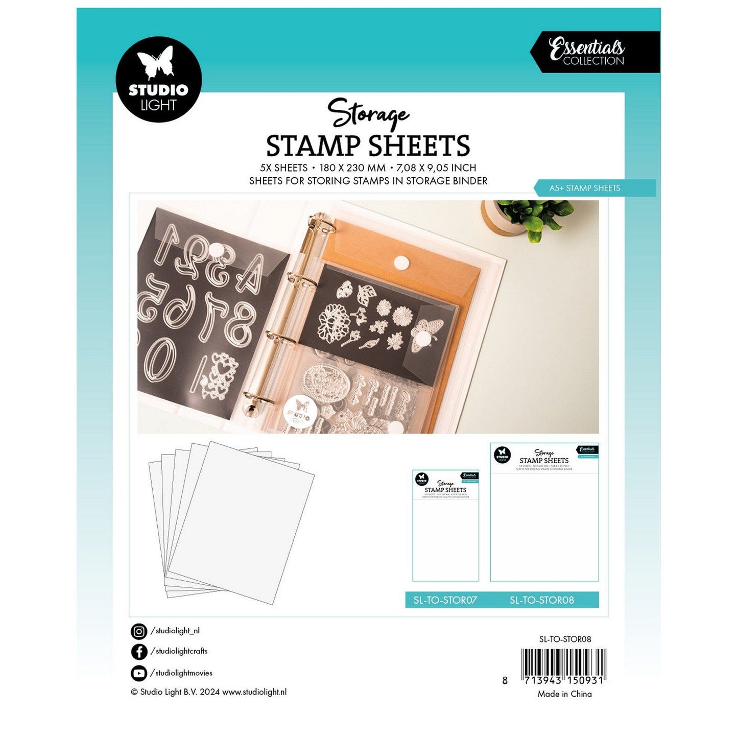 Studio light • feuilles de tampons de rangement essentiels a5 5 pièces