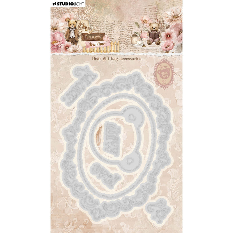 Studio Light • Teddy's Tea Time, matrice de découpe, ours, accessoires pour sac cadeau