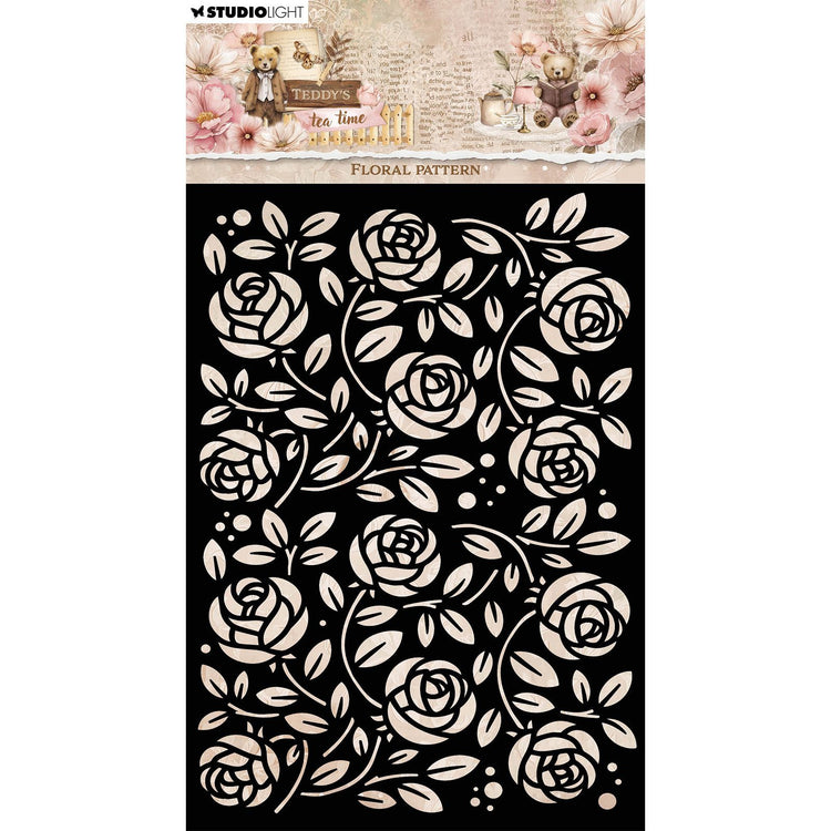 Studio Light • Motif floral au pochoir pour masque à l'heure du thé de Teddy