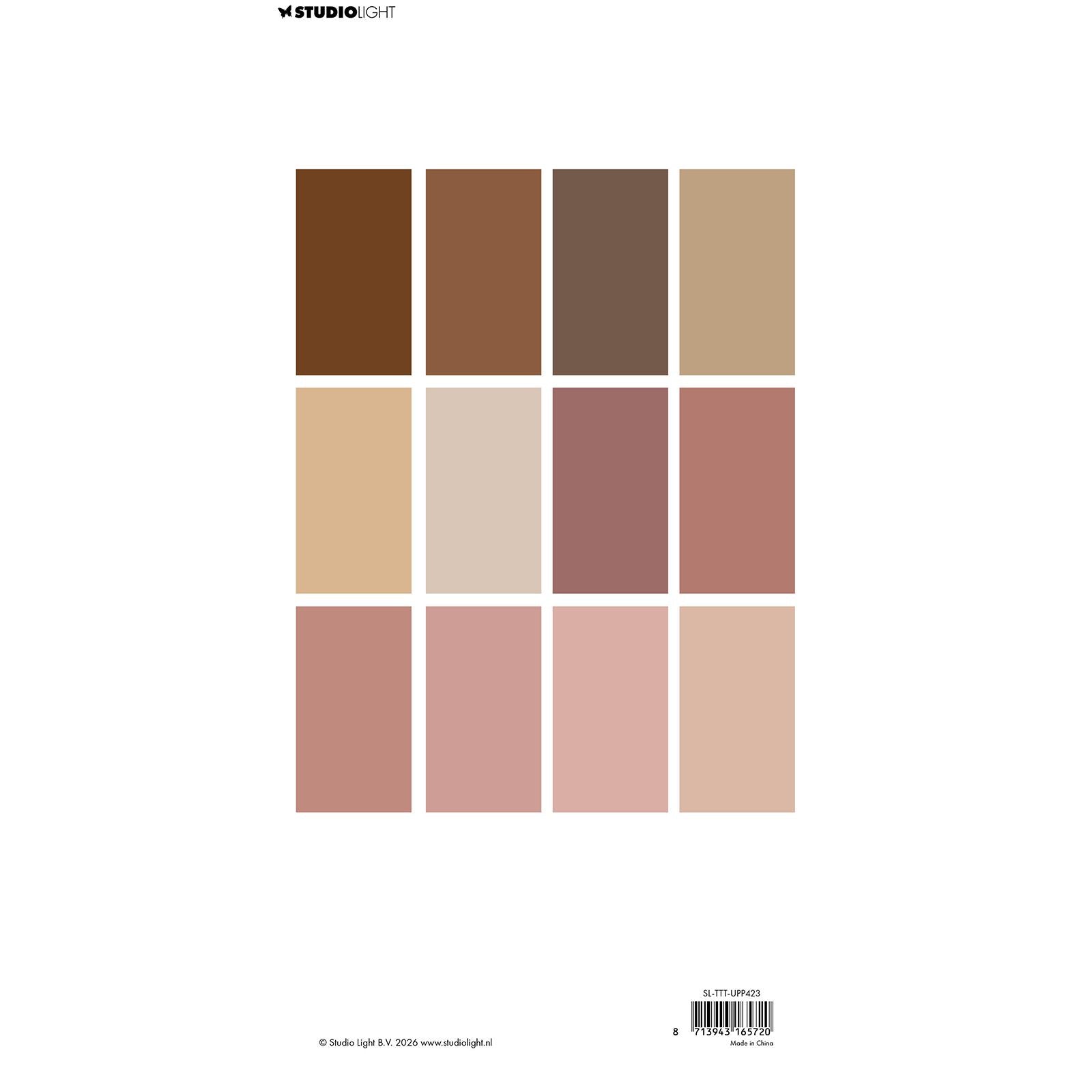 Studio Light • Bloc de papier uni Teddy's Tea Time 12 couleurs
