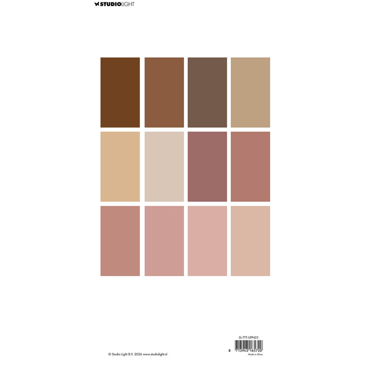 Studio Light • Bloc de papier uni Teddy's Tea Time 12 couleurs