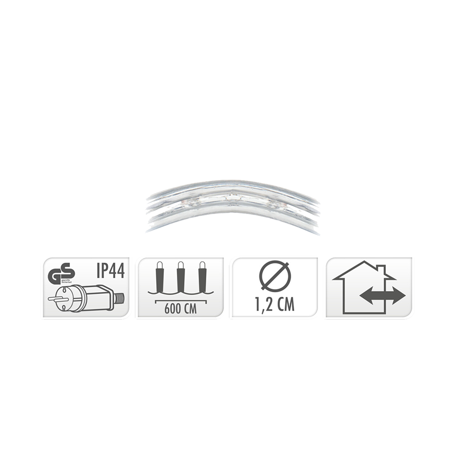 Tuyau d'éclairage LED multicolore 600cm