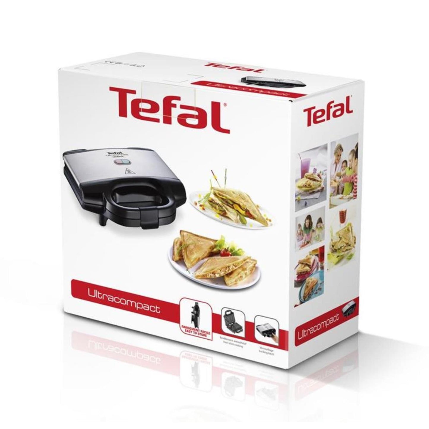 Machine à sandwich Tefal ultra-compacte en inox