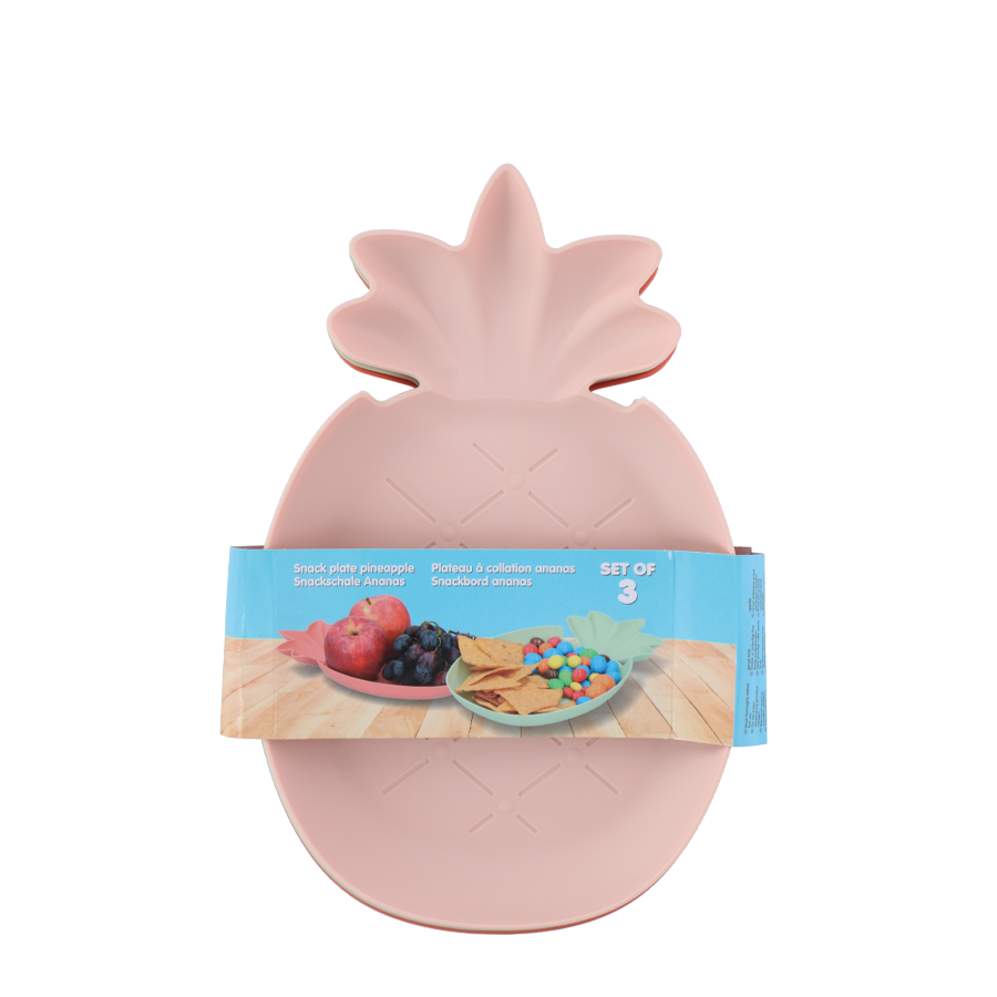 Assiette snack ananas 3 pièces