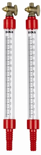 Niveau de tuyau Sola s1012 blister, échelle 25 cm, robinets en cuivre 0-155 mm - 01450120 - 01450120