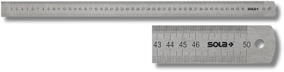 Règle en acier Sola 300x30x1mm inox LSB300, graduation double face mm cm - 56104201 - 56104201