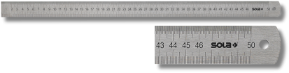 Règle en acier Sola 500x30x1mm inox LSB500, graduation double face mm cm - 56104401 - 56104401