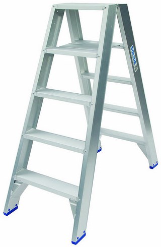 Escalier double professionnel massif 2x5 marches massif - dt05