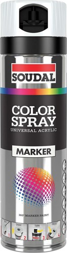 Spray marqueur de couleur Soudal 500 ml | blanc (pas de fluo) - 157389