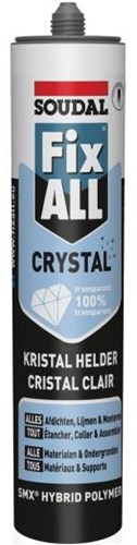Soudal fix - tout cristal | colles et mastics pour joints | transparent | 290 ml - 110980