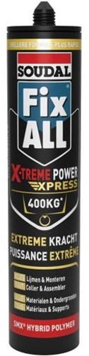Soudal fix-all x-treme power x-press | adhésif de montage | noir | 280ml - 155119