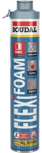 Soudal flexifoam clic fix | mousse pu élastique | bleu | 750ml - 118318