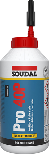 Colle à bois Soudal pro 40 p pu d4 | 5 kg | marron - 108901