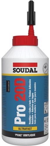 Colle à bois Soudal (super rapide) pro20d, flacon 750gr. - 108767