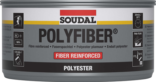 Polyfibre Soudal | mastic polyester | 1 kg | gris | 30104 - 103433