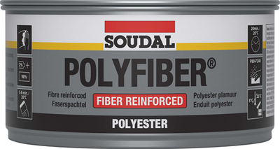 Polyfibre Soudal | mastic polyester | 250 grammes | gris | 30101 - 103431