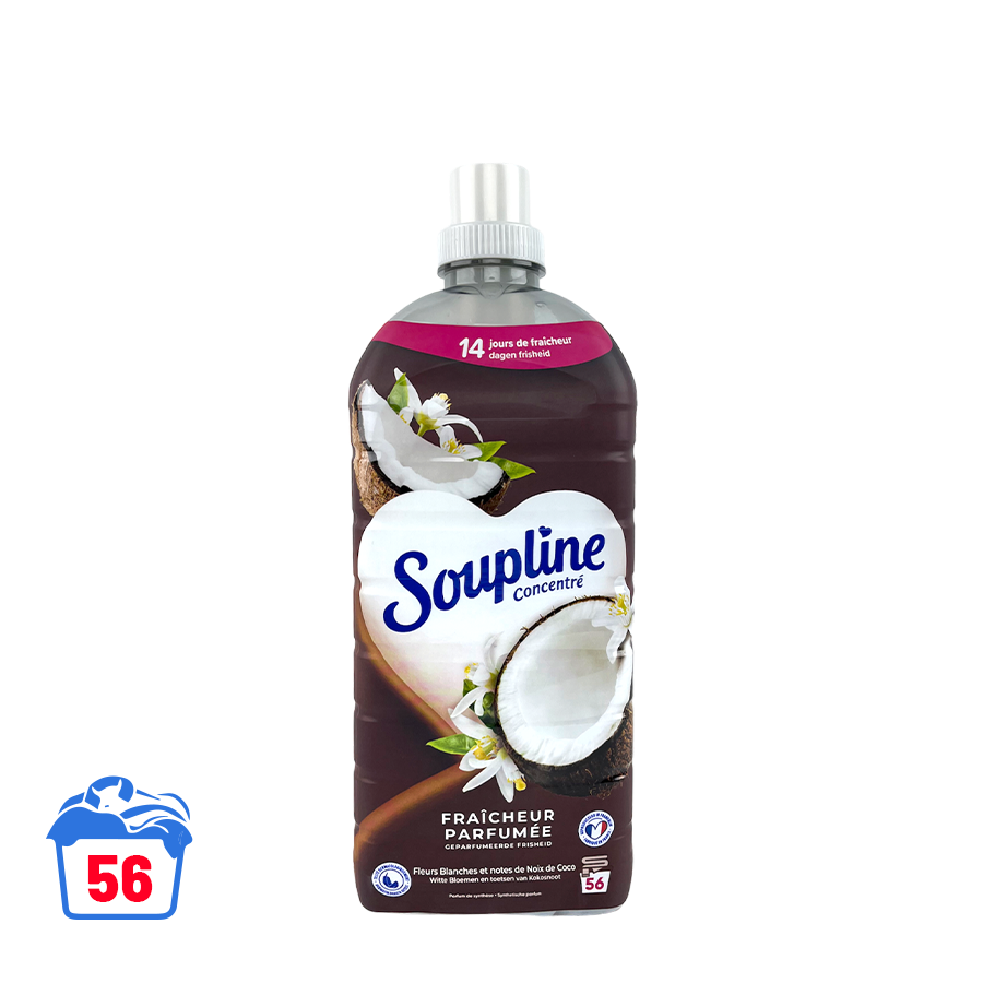Soupline Adoucissant fraîcheur parfumée fleurs blanches et notes de coco 1200ml