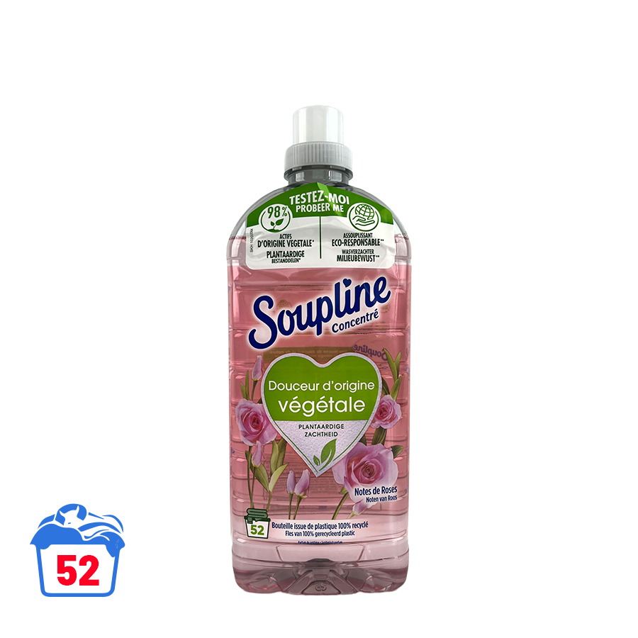 Soupline Adoucissant douceur végétale notes de rose 1300ml