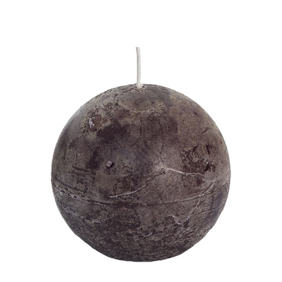 Bougie boule rustique Spaas marron chaud 98mm