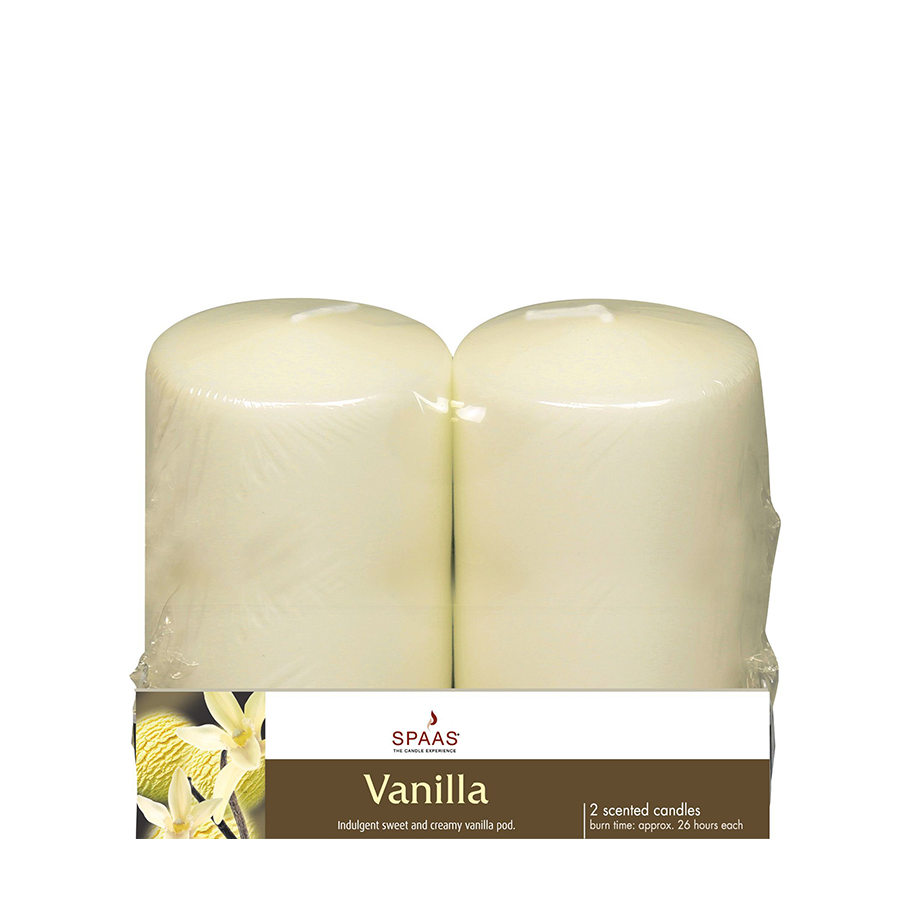 Bougie bloc Spaas vanille 100 60mm 2 pièces