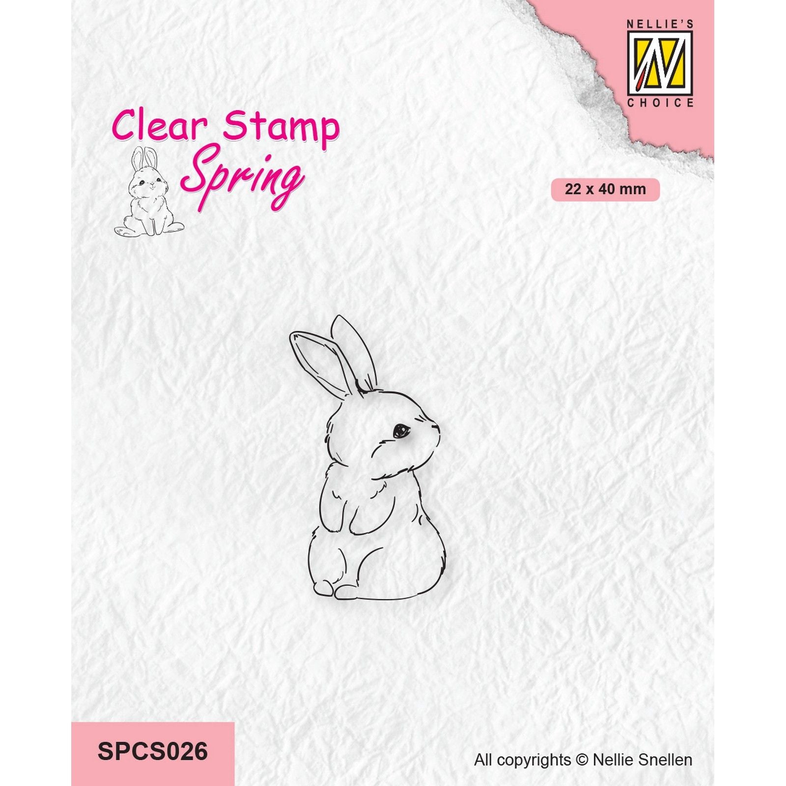 Le choix de Nellie • Tampons transparents printaniers Lapin mignon-1