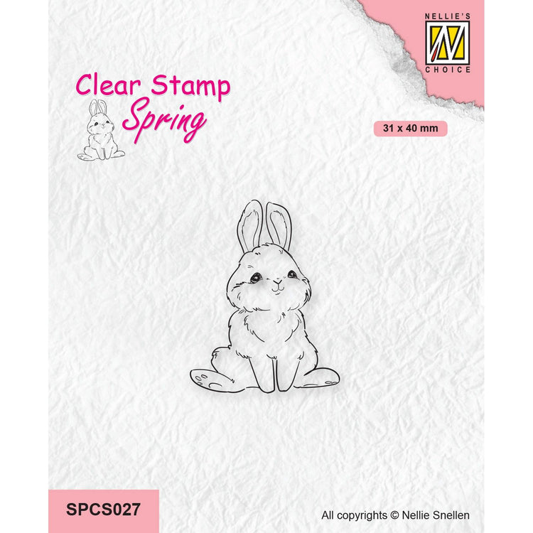 Le choix de Nellie • Tampons transparents printaniers Lapin mignon-2