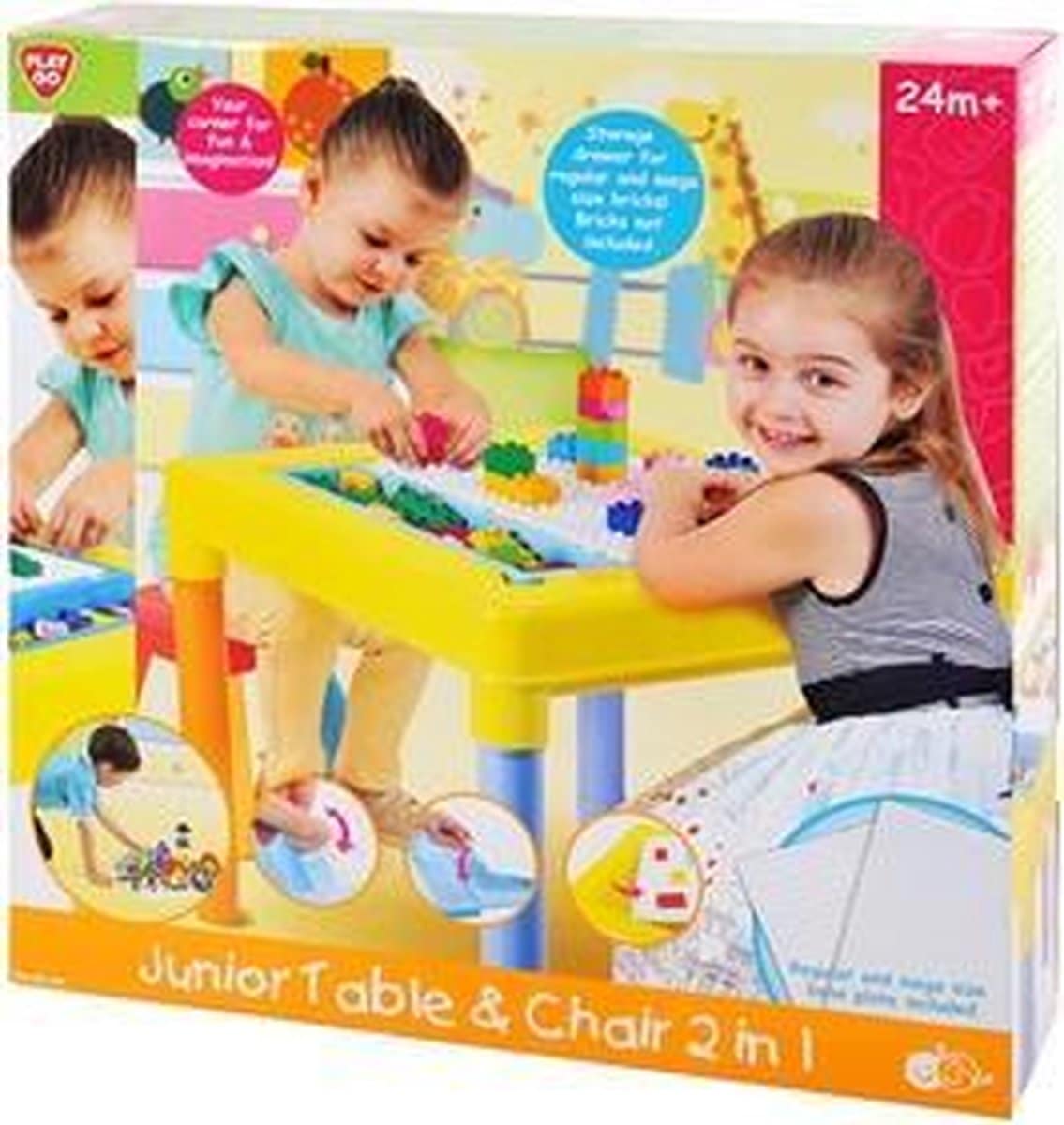 Table de jeu avec chaise et plateau de rangement