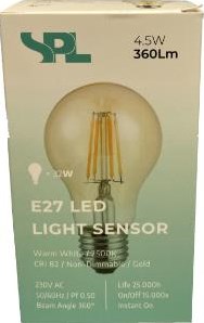 Spl led gls e27 4-40w 2500k capteur filament or - led7350