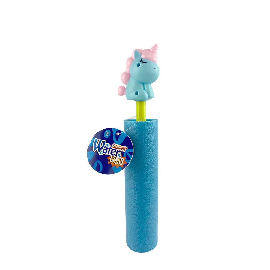 Splash jet d'eau licorne bleu 26cm
