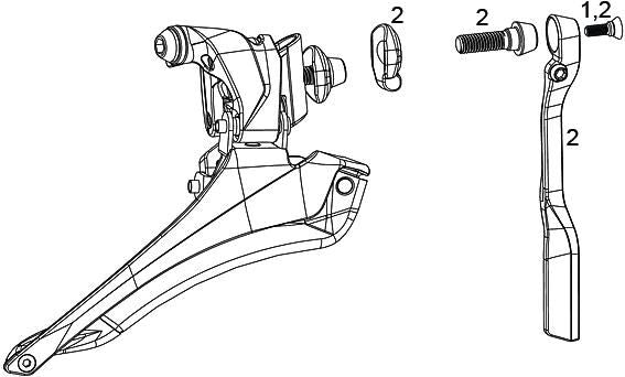 Sram fr.Derail. Force 22 Bot 2-SP.Pull Braze-on